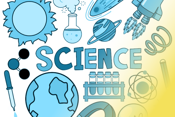 Science course visual with lab equipment, molecules, or scientific exploration themes.